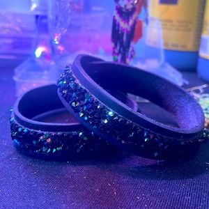 Black leather bracelet